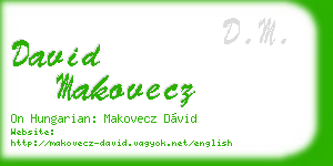 david makovecz business card