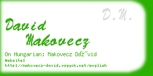 david makovecz business card